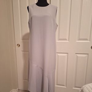 asymetrical hem light grey women's dress